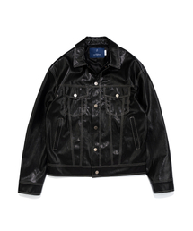 SLOWUNIVERSE（スローユニバース）の「ステッチトラッカーレザージャケット（ブラック）（ライダースジャケット）」