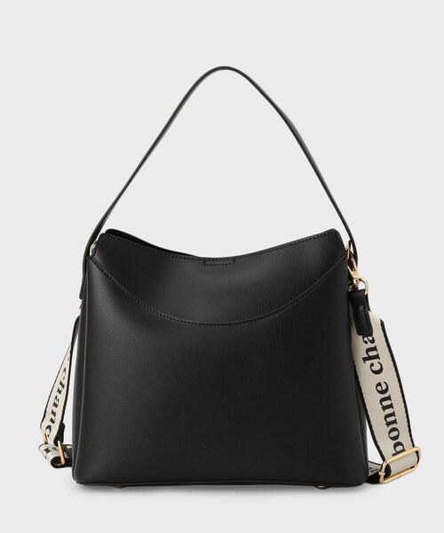 THE SHOP TK （ザ ショップ ティーケー ）の「ロゴベルトレザー調ミドルバッグ（ハンドバッグ・レディース・ブラウン系その他/ブラック/アイボリー・00）」の11枚目の写真