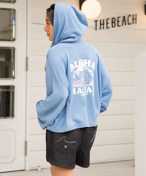 Kahiko(カヒコ)の「【Kahiko】SURF&Palms テイクストレッチデニムショートパンツ(デニムパンツ・レディース・ネイビー/ライトブルー/ブラック・FREE)」の7枚目の写真