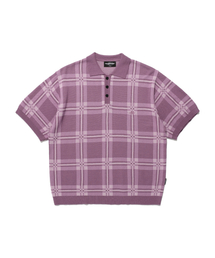 CHECK PK HALF KNIT_PURPLE(NG2EMUK640A)