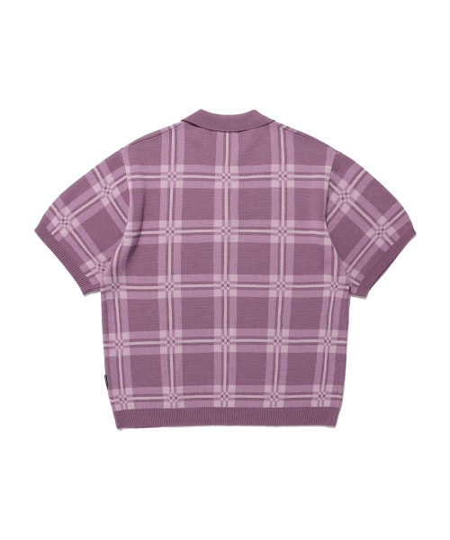 NICE GHOST CLUB(ナイスゴーストクラブ)の「CHECK PK HALF KNIT_PURPLE(NG2EMUK640A)(ニット/セーター・レディース・その他・S/M/L)」の2枚目の写真