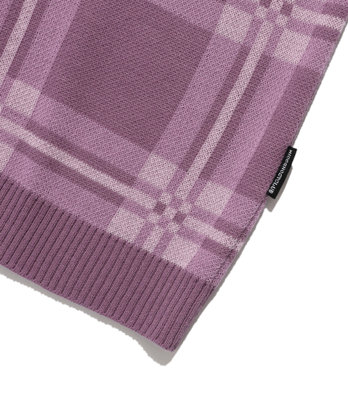 NICE GHOST CLUB(ナイスゴーストクラブ)の「CHECK PK HALF KNIT_PURPLE(NG2EMUK640A)(ニット/セーター・レディース・その他・S/M/L)」の5枚目の写真
