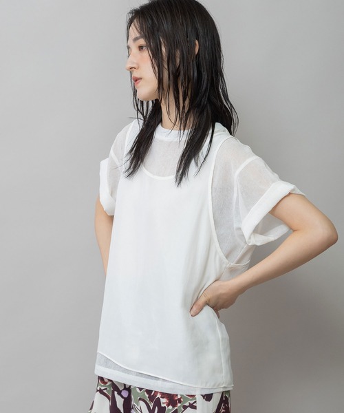 Munich(ミューニック)の「ヴィンテージボイル×ドライツイルレイヤードトップス(Tシャツ/カットソー・レディース・ブラック/ネイビー/ホワイト・FREE)」の21枚目の写真