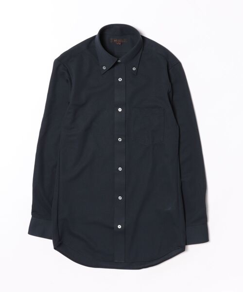 m.f.editorial(エムエフエディトリアル)の「ワイシャツ メンズ ストレッチ 吸水速乾 ノンアイロン ボタンダウン 長袖 ビジネス ドレス NEWスタンダードフィット(ビジネスシャツ・メンズ・ネイビー・首回り41cm-裄丈82cm/首回り41cm-裄丈86cm/首回り43cm-裄丈82cm/首回り43cm-裄丈86cm/首回り45cm-裄丈86cm/首回り37cm-裄丈80cm/首回り39cm-裄丈80cm/首回り39cm-裄丈84cm)」の2枚目の写真