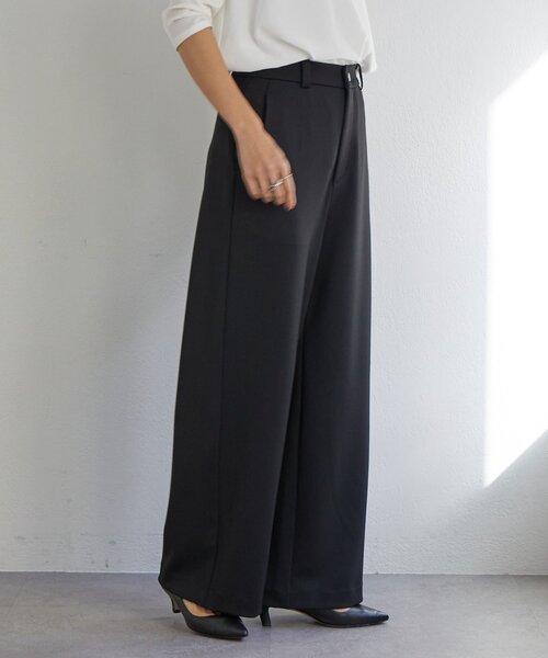 LIVETART（リヴェタート）の「《LIVETART》ドット釦ストレートパンツ（その他パンツ・レディース・ブラック・FREE）」の2枚目の写真