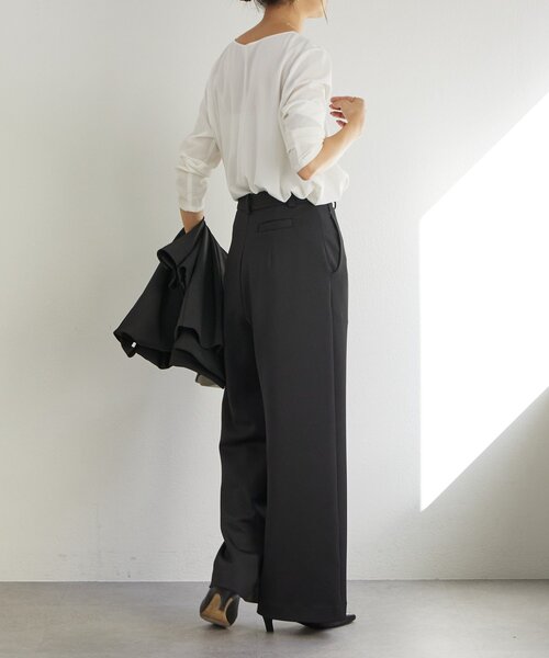 LIVETART（リヴェタート）の「《LIVETART》ドット釦ストレートパンツ（その他パンツ・レディース・ブラック・FREE）」の5枚目の写真