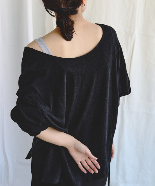 EMILY WEEK(エミリーウィーク)の「Foggyコットン2WAYプルオーバー(Tシャツ/カットソー・レディース・ホワイト/ブラック/グレー・FREE)」の4枚目の写真