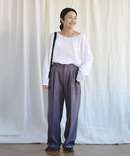 EMILY WEEK(エミリーウィーク)の「Foggyコットン2WAYプルオーバー(Tシャツ/カットソー・レディース・ホワイト/ブラック/グレー・FREE)」の12枚目の写真