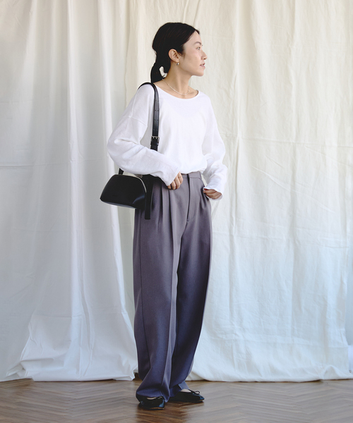 EMILY WEEK(エミリーウィーク)の「Foggyコットン2WAYプルオーバー(Tシャツ/カットソー・レディース・ホワイト/ブラック/グレー・FREE)」の13枚目の写真