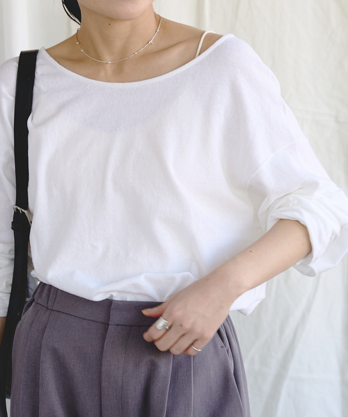 EMILY WEEK(エミリーウィーク)の「Foggyコットン2WAYプルオーバー(Tシャツ/カットソー・レディース・ホワイト/ブラック/グレー・FREE)」の17枚目の写真