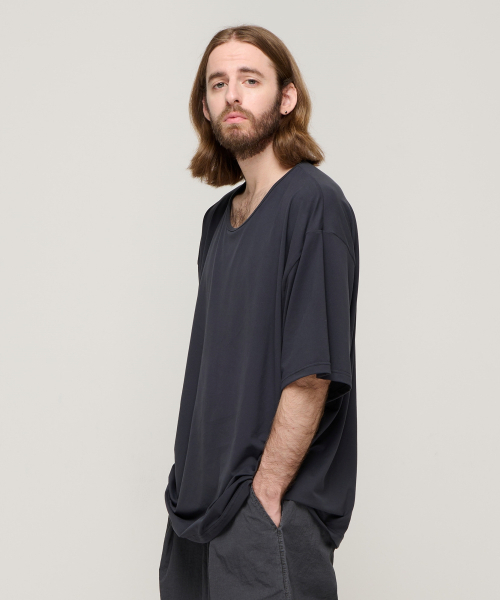CARGOBROS(カーゴブロス)の「シルケットルーズフィットクルーネック半袖Tシャツ(チャコール)(Tシャツ/カットソー・メンズ・その他・FREE)」の3枚目の写真
