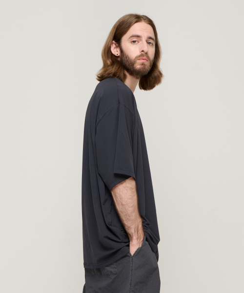 CARGOBROS(カーゴブロス)の「シルケットルーズフィットクルーネック半袖Tシャツ(チャコール)(Tシャツ/カットソー・メンズ・その他・FREE)」の4枚目の写真
