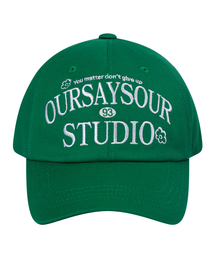 OURSAYSOUR（アワーセイアワー）の「アワーベーシックレタリングロゴボールキャップグリーン（キャップ）」