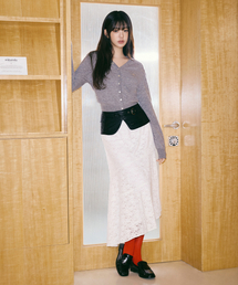 STRING LACE LONG SKIRT WHITE