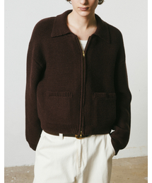 MERGO（メルゴ）の「ヘクサニットジップアップジャケット [ブラウン]（ニット/セーター）」