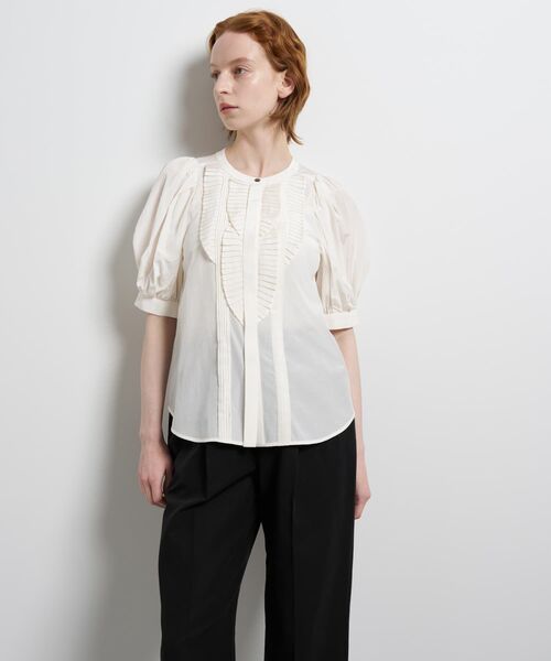 LANVIN en Bleu（ランバンオンブルー）の「トリアセローンパフスリーブブラウス（シャツ/ブラウス・レディース・オフホワイト/ボルドー/ネイビー・38）」の15枚目の写真