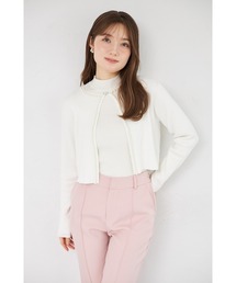 パールラインフロントホックニットカーディガン