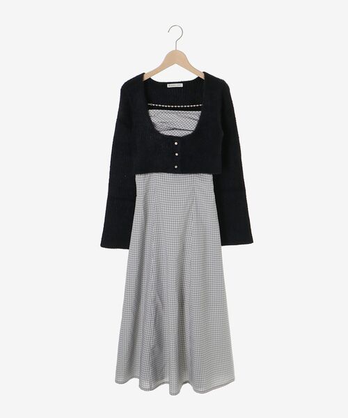 MAJESTIC LEGON（マジェスティックレゴン）の「シャギーカーデセットキャミワンピース（ワンピース・レディース・ブラック系その他/ホワイト系その他2・MEDIUM/SMALL）」の11枚目の写真