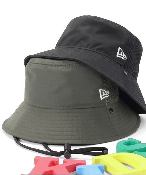 NEW ERA（ニューエラ）の「ニューエラ キッズ アドベンチャーハット 日除けサンシェード 無地（ハット・キッズ・ブラック/グレー・L/XL/M/L/S/M）」の2枚目の写真