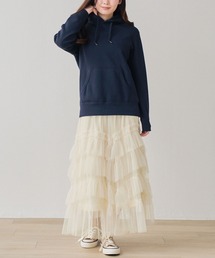 laulea（ラウレア）の「ランダムラッフルティアードチュールロングスカート（スカート）」