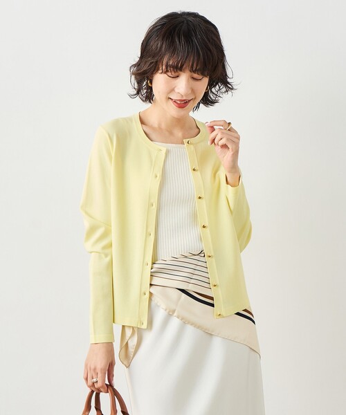 NOLLEY’S Sophi（ノーリーズソフィ）の「《アンサンブル対応》 《手洗い可能》マルチファンクションクルーネックカーディガン（カーディガン/ボレロ・レディース・ラベンダー/ベージュ/クリーム/ホワイト・38/36）」の10枚目の写真