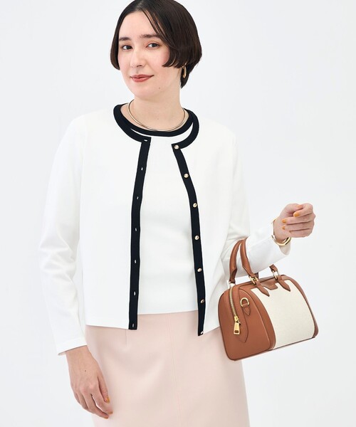 NOLLEY’S Sophi（ノーリーズソフィ）の「《アンサンブル対応》 《手洗い可能》マルチファンクションクルーネックカーディガン（カーディガン/ボレロ・レディース・ラベンダー/ベージュ/クリーム/ホワイト・38/36）」の16枚目の写真