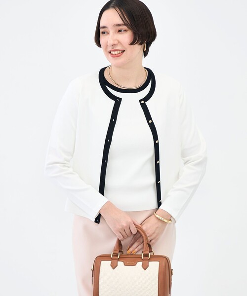 NOLLEY’S Sophi（ノーリーズソフィ）の「《アンサンブル対応》 《手洗い可能》マルチファンクションクルーネックカーディガン（カーディガン/ボレロ・レディース・ラベンダー/ベージュ/クリーム/ホワイト・38/36）」の17枚目の写真