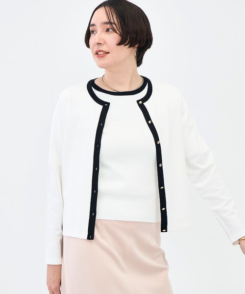 NOLLEY’S Sophi（ノーリーズソフィ）の「《アンサンブル対応》 《手洗い可能》マルチファンクションクルーネックカーディガン（カーディガン/ボレロ・レディース・ラベンダー/ベージュ/クリーム/ホワイト・38/36）」の19枚目の写真