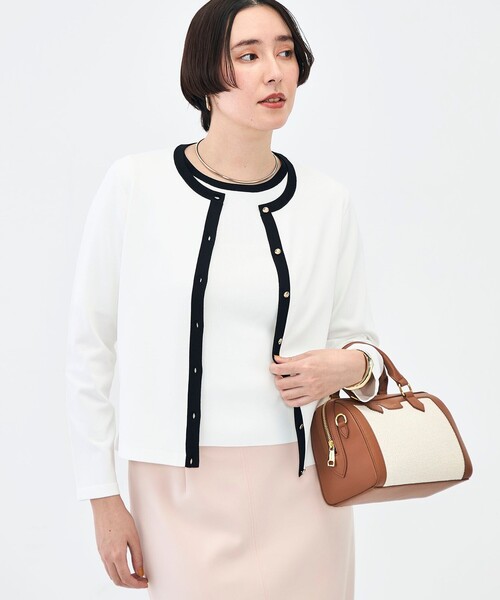 NOLLEY’S Sophi（ノーリーズソフィ）の「《アンサンブル対応》 《手洗い可能》マルチファンクションクルーネックカーディガン（カーディガン/ボレロ・レディース・ラベンダー/ベージュ/クリーム/ホワイト・38/36）」の20枚目の写真