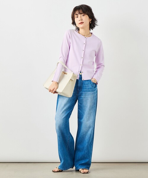 NOLLEY’S Sophi(ノーリーズソフィ)の「《アンサンブル対応》 《手洗い可能》マルチファンクションクルーネックカーディガン(カーディガン/ボレロ・レディース・ラベンダー/ベージュ/クリーム/ホワイト・38/36)」の20枚目の写真