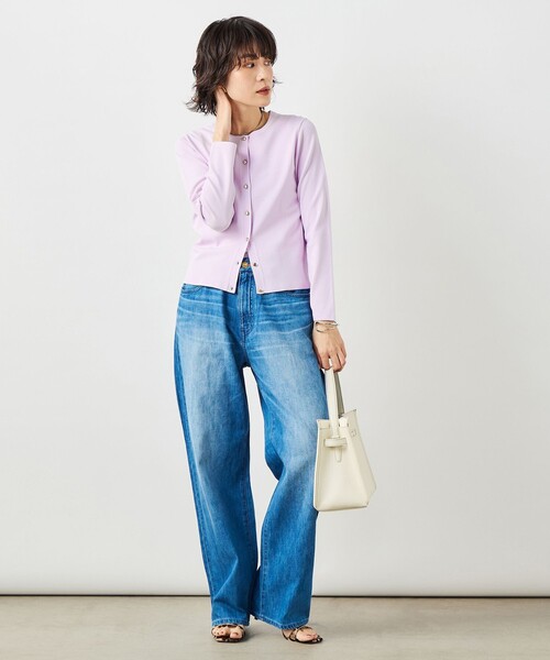 NOLLEY’S Sophi(ノーリーズソフィ)の「《アンサンブル対応》 《手洗い可能》マルチファンクションクルーネックカーディガン(カーディガン/ボレロ・レディース・ラベンダー/ベージュ/クリーム/ホワイト・38/36)」の16枚目の写真