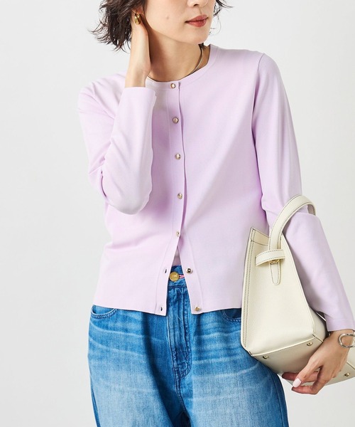 NOLLEY’S Sophi（ノーリーズソフィ）の「《アンサンブル対応》 《手洗い可能》マルチファンクションクルーネックカーディガン（カーディガン/ボレロ・レディース・ラベンダー/ベージュ/クリーム/ホワイト・38/36）」の4枚目の写真