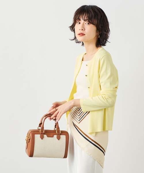 NOLLEY’S Sophi(ノーリーズソフィ)の「《アンサンブル対応》 《手洗い可能》マルチファンクションクルーネックカーディガン(カーディガン/ボレロ・レディース・ラベンダー/ベージュ/クリーム/ホワイト・38/36)」の6枚目の写真