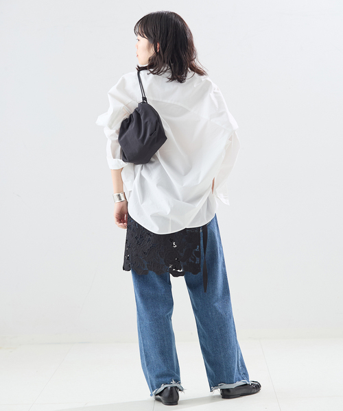 journal standard L'essage(ジャーナルスタンダードレサージュ)の「ケミカルコードレース ラップスカート(スカート・レディース・ホワイト/ブラック・FREE)」の5枚目の写真