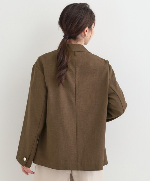 SHOO・LA・RUE（シューラルー）の「【S-LL/セットアップ可/イージーケア/UV】オンにもオフにも シングルジャケット（テーラードジャケット・レディース・ネイビー/ブラウン系その他/ライトベージュ・01/02/03/04）」の5枚目の写真