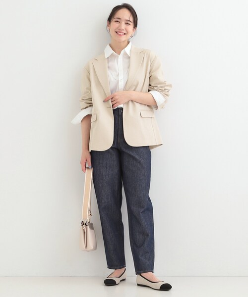 SHOO・LA・RUE（シューラルー）の「【S-LL/セットアップ可/イージーケア/UV】オンにもオフにも シングルジャケット（テーラードジャケット・レディース・ネイビー/ブラウン系その他/ライトベージュ・01/02/03/04）」の11枚目の写真