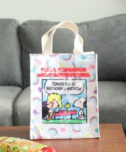 SNOOPY(スヌーピー)の「SNOOPY スヌーピー ミニトートバッグ(トートバッグ・レディース・ピンク/グリーン・FREE)」の5枚目の写真