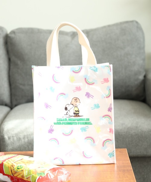SNOOPY(スヌーピー)の「SNOOPY スヌーピー ミニトートバッグ(トートバッグ・レディース・ピンク/グリーン・FREE)」の4枚目の写真