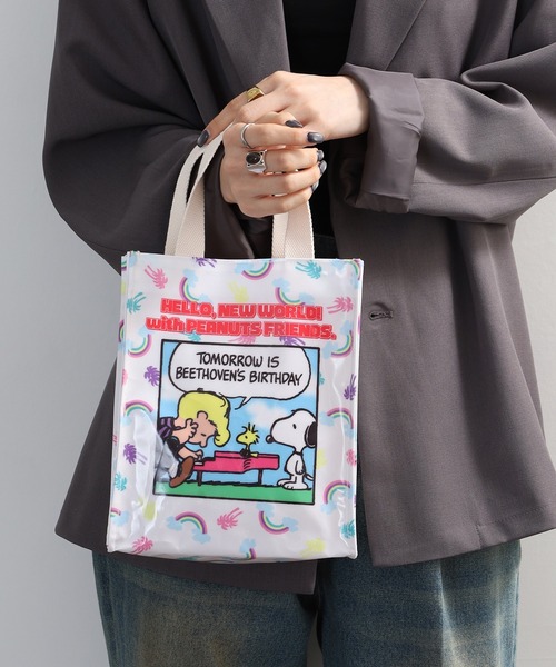 SNOOPY(スヌーピー)の「SNOOPY スヌーピー ミニトートバッグ(トートバッグ・レディース・ピンク/グリーン・FREE)」の12枚目の写真