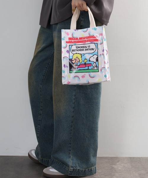 SNOOPY(スヌーピー)の「SNOOPY スヌーピー ミニトートバッグ(トートバッグ・レディース・ピンク/グリーン・FREE)」の14枚目の写真