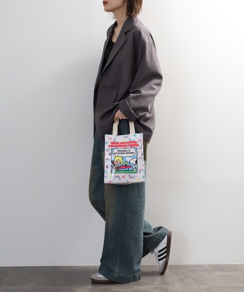 SNOOPY(スヌーピー)の「SNOOPY スヌーピー ミニトートバッグ(トートバッグ・レディース・ピンク/グリーン・FREE)」の15枚目の写真