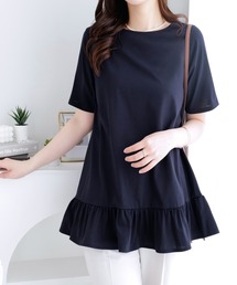 ひんやり！1枚で可愛い裾フリルＴシャツチュニック