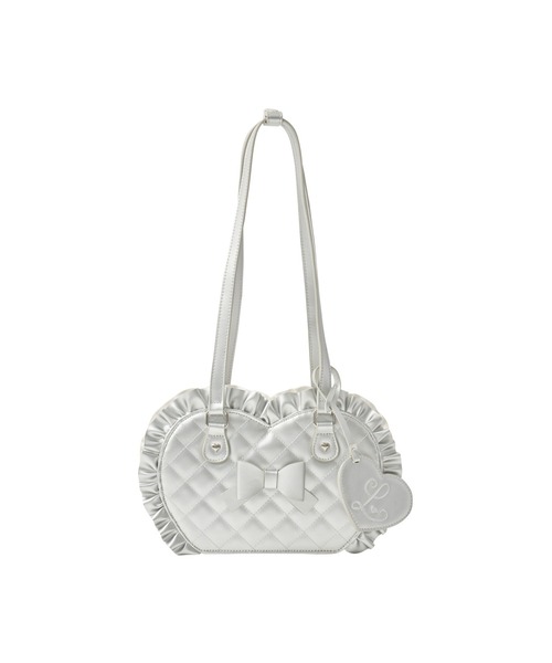 Lolime by mellfy memory(ロリミー バイ メルフィーメモリー)の「charmy heart quilting bag(ショルダーバッグ・レディース・シルバー/ホワイト/ピンク・FREE)」の3枚目の写真