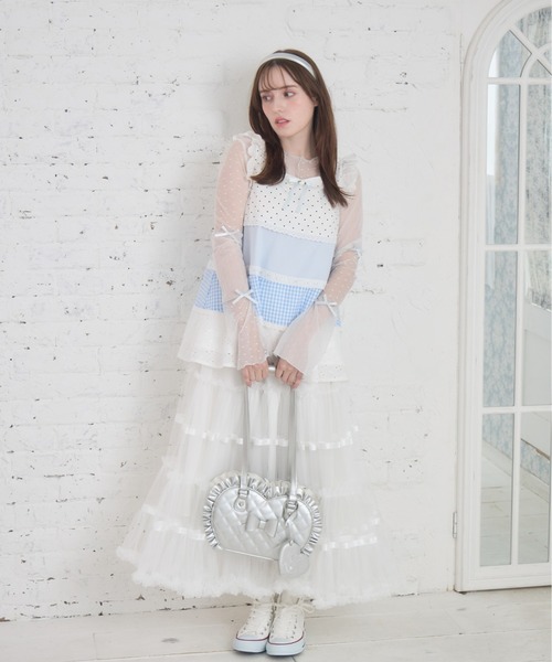 Lolime by mellfy memory(ロリミー バイ メルフィーメモリー)の「charmy heart quilting bag(ショルダーバッグ・レディース・シルバー/ホワイト/ピンク・FREE)」の10枚目の写真