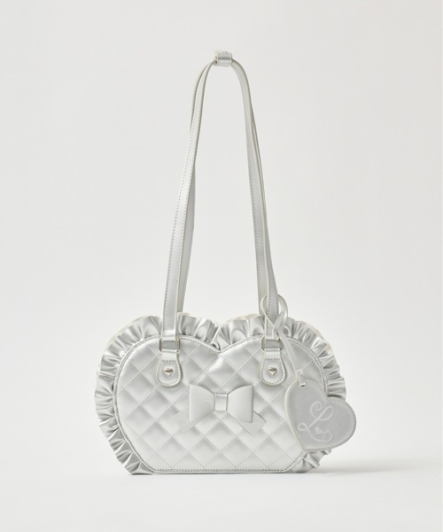 Lolime by mellfy memory(ロリミー バイ メルフィーメモリー)の「charmy heart quilting bag(ショルダーバッグ・レディース・シルバー/ホワイト/ピンク・FREE)」の4枚目の写真
