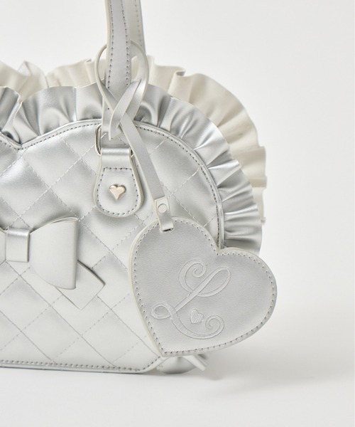 Lolime by mellfy memory(ロリミー バイ メルフィーメモリー)の「charmy heart quilting bag(ショルダーバッグ・レディース・シルバー/ホワイト/ピンク・FREE)」の5枚目の写真