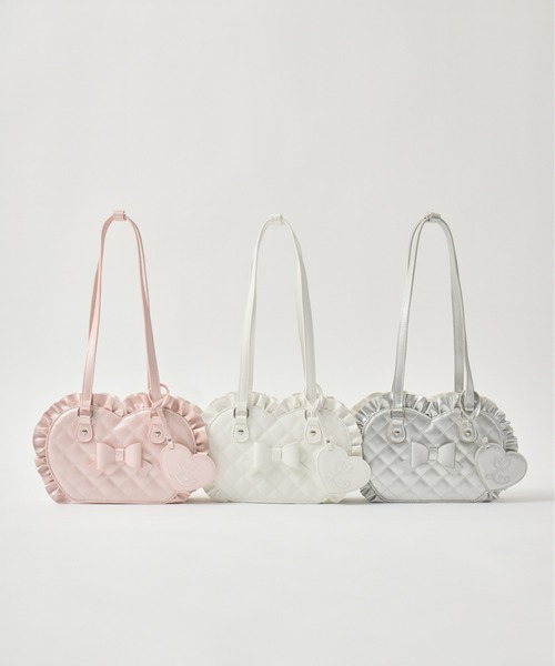 Lolime by mellfy memory(ロリミー バイ メルフィーメモリー)の「charmy heart quilting bag(ショルダーバッグ・レディース・シルバー/ホワイト/ピンク・FREE)」の12枚目の写真