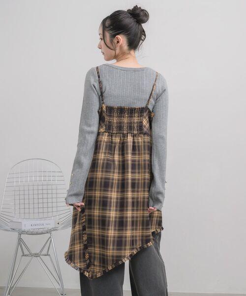 RETRO GIRL（レトロガール）の「フリンジキャミOP（チュニック・レディース・ブラウン/ブルー・FREE）」の9枚目の写真