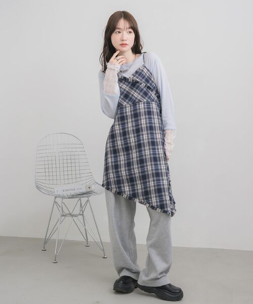 RETRO GIRL（レトロガール）の「フリンジキャミOP（チュニック・レディース・ブラウン/ブルー・FREE）」の11枚目の写真