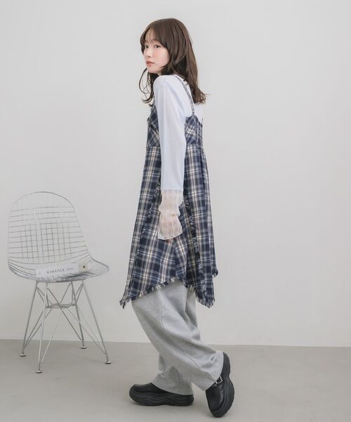 RETRO GIRL（レトロガール）の「フリンジキャミOP（チュニック・レディース・ブラウン/ブルー・FREE）」の14枚目の写真